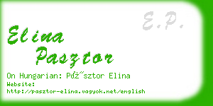 elina pasztor business card